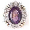 Image 1 : LARGE 7.0CT AMETHYST DIAMOND 14K YELLOW GOLD RING