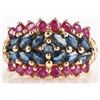 Image 1 : 14K YELLOW GOLD BLUE & RED TOPAZ LADIES RING