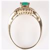 Image 3 : 14K YELLOW GOLD EMERALD DIAMOND LADIES RING