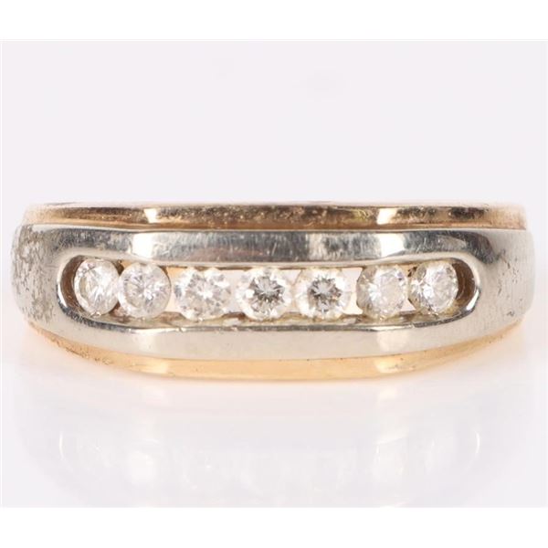 14K YELLOW GOLD ROUND DIAMOND MEN'S RING