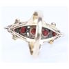 Image 2 : ANTIQUE 14K YELLOW GOLD GARNET CROSS RING