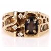 Image 1 : SMOKEY TOPAZ DIAMOND 14K YELLOW GOLD MENS RING