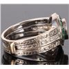Image 3 : ~1.24 CTW. DIAMOND & EMERALD 18KT. WEDDING RING