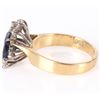 Image 2 : 18K YELLOW GOLD DIAMOND SAPPHIRE LADIES RING