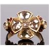 Image 2 : 22K YELLOW GOLD DIAMOND ENAMEL UNISEX RING