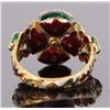 Image 4 : 22K YELLOW GOLD DIAMOND ENAMEL UNISEX RING