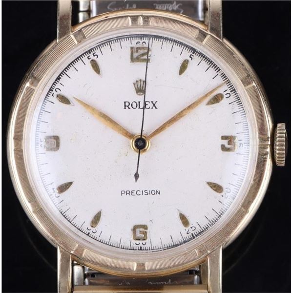 1950'S ROLEX PRECISION 10K GOLD LUXURY WRISTWATCH