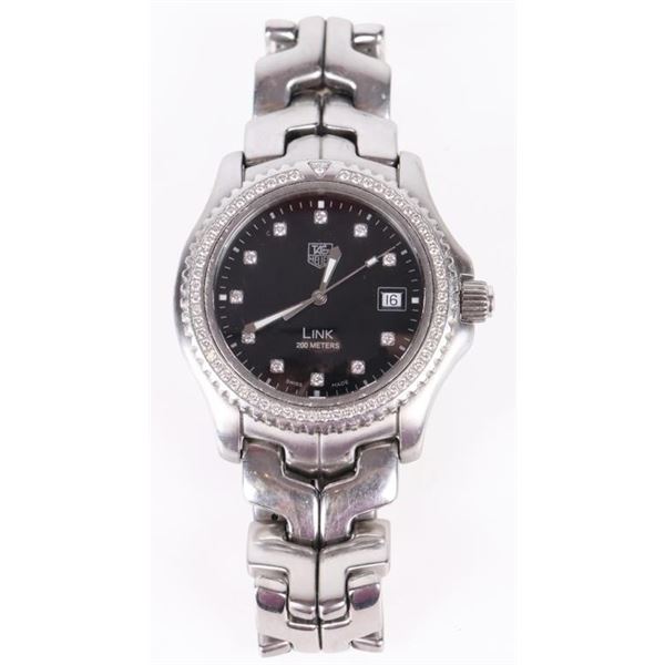 TAG HEUER LINK 41MM MENS WATCH W/ DIAMOND BEZAL
