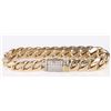 Image 2 : HEAVY 10K YELLOW GOLD DIAMOND MEN'S BRACELET 60.2G