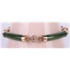 Image 1 : 8.5" GREEN JADE 14K GOLD LADIES BRACELET