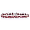 Image 2 : STERLING SILVER OVAL ROSE RUBY LADIES BRACELET