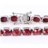 Image 3 : STERLING SILVER OVAL ROSE RUBY LADIES BRACELET