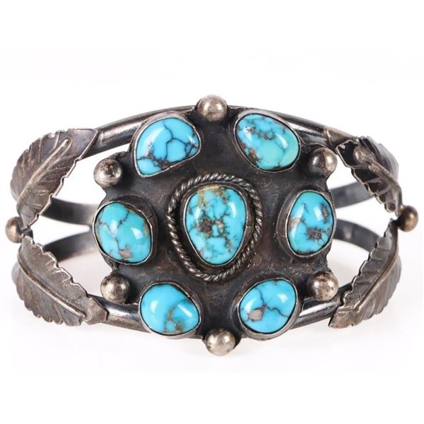 VINTAGE 0.925 TURQUOISE NAVAJO CUFF BRACELET