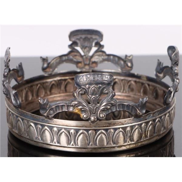 ANTIQUE STERLING SILVER CROWN DECORATION