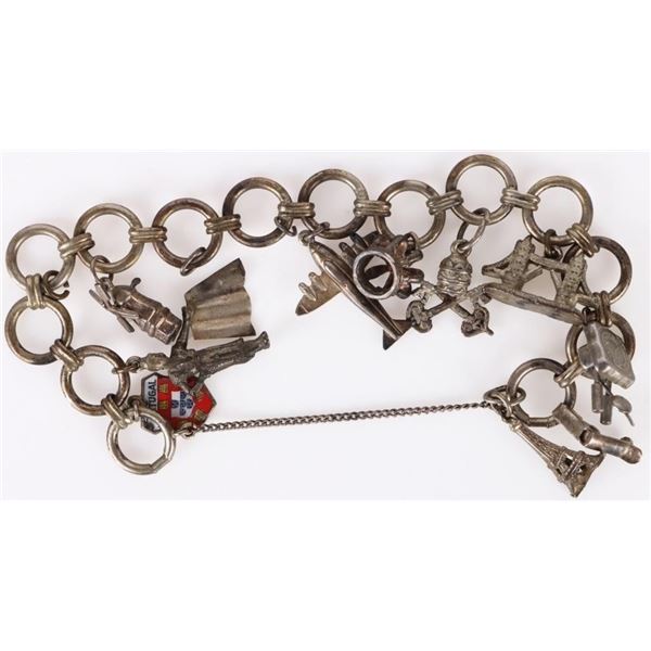 VINTAGE STERLING SILVER EUROPEAN CHARM BRACELET