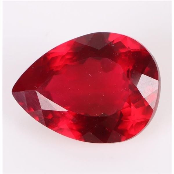 31.0CT LARGE PEAR-CUT RED RUBY W/ GIE CERT