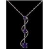 Image 1 : 10K YELLOW GOLD AMETHYST PENDANT NECKLACE