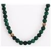 Image 1 : 14K YELLOW GOLD & MALACHITE BEADED NECKLACE