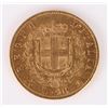 Image 2 : 0.9 GOLD 1863 ITALIAN V. EMANUELE II 20 LIRE COIN