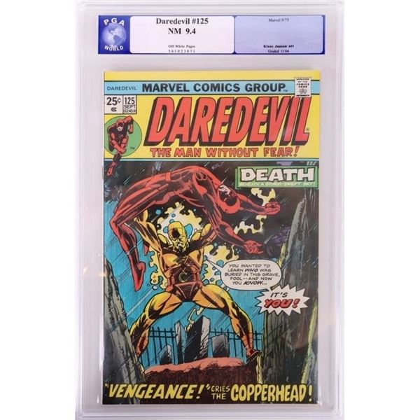 MARVEL DAREDEVIL #125 PGX 9.4 1975 OFF-WHITE PGS.