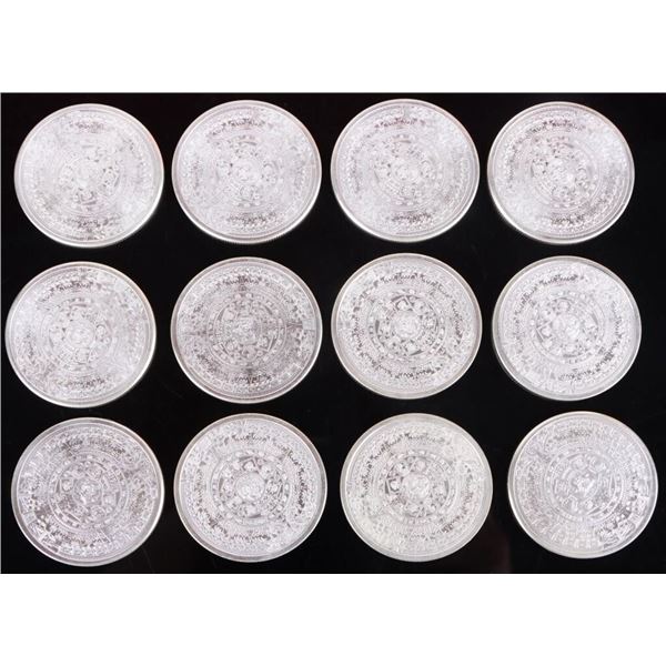 .999 FINE SILVER GSM AZTEC CALENDAR ROUNDS - (12)