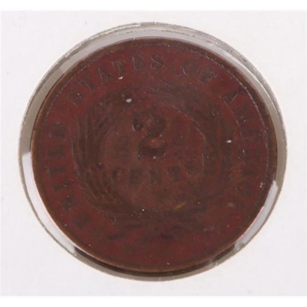 1869 P U.S. TWO CENT PIECE FINE CONDITION