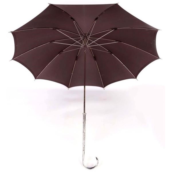 ANTIQUE 80% SILVER ITALIAN SETAPURA SILK UMBRELLA