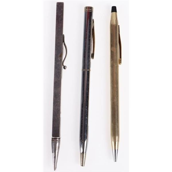 STERLING SILVER IBM MECH. PENCIL & VTG PENS LOT(3)