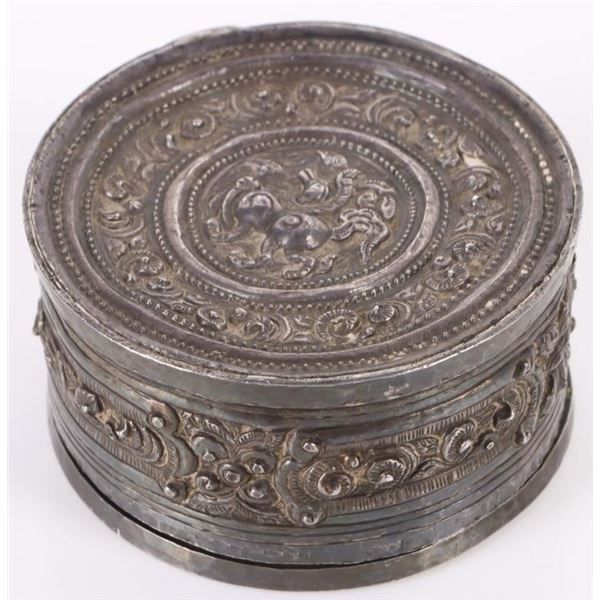 STERLING SILVER VINTAGE ASIAN CONTAINER