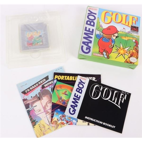 GAMEBOY GOLF WITH CARTRIDGE, BOX AND MANUAL