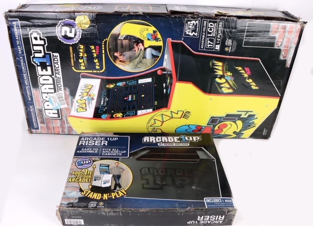 ARCADE 1UP PACMAN PLUS ARCADE 2 IN 1 W/ RISER