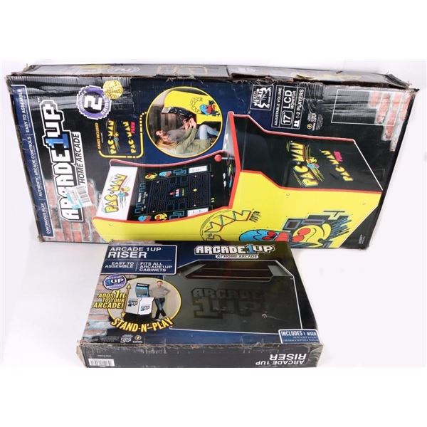 ARCADE 1UP PACMAN PLUS ARCADE 2 IN 1 W/ RISER
