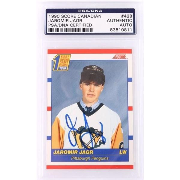1990 SCORE CANADA JAROMIR JAGR AUTOGRAPHED PSA/DNA