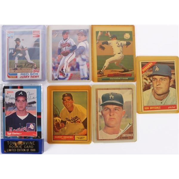 ASSORTED SIGNED/ RARE LEGENDS BASEBALL CARDS - (7)