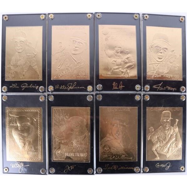 ~22 KT. GOLD BASEBALL CARDS COLLECTION - LOT OF 8