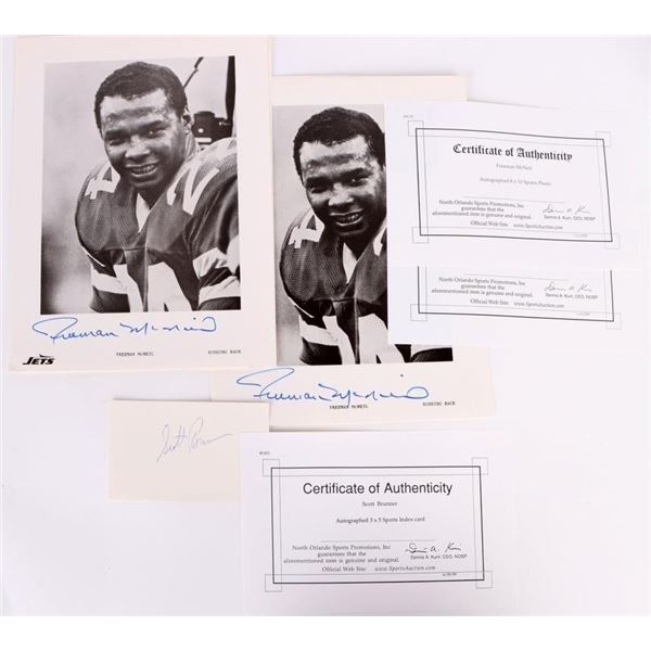 3 VINTAGE AUTHENTICATED FOOTBALL PLAYER SIGNATURES
