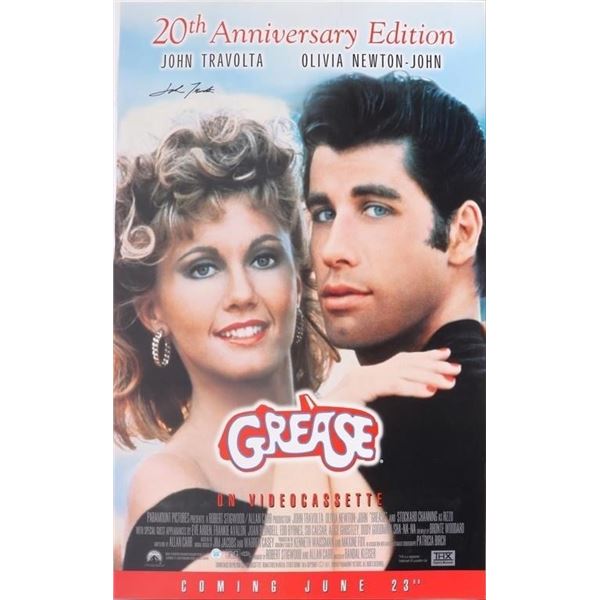 AUTOGRAPHED GREASE POSTER BY JOHN TRAVOLTA