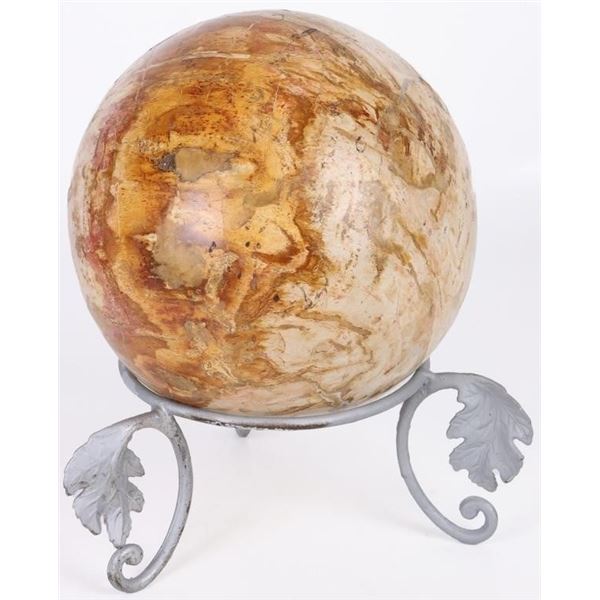 23.5 LBS POLISHED DESERT JASPER SPHERE W/ STAND