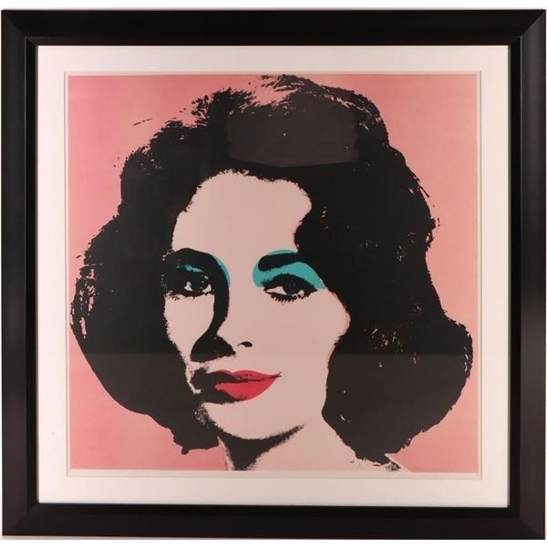 ANDY WARHOL LIZ IN PINK OFFSET LITHOGRAPH SIGNED