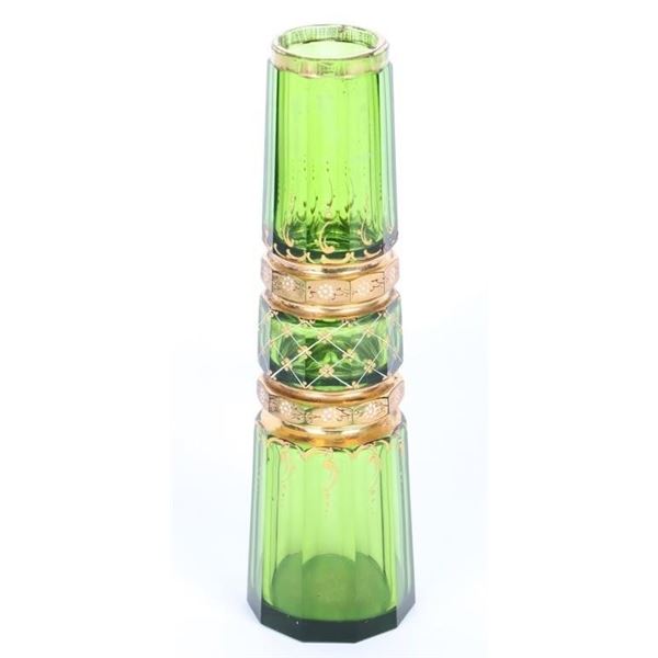 C. MOSER BEAUTIFUL GREEN POLISHED VASE
