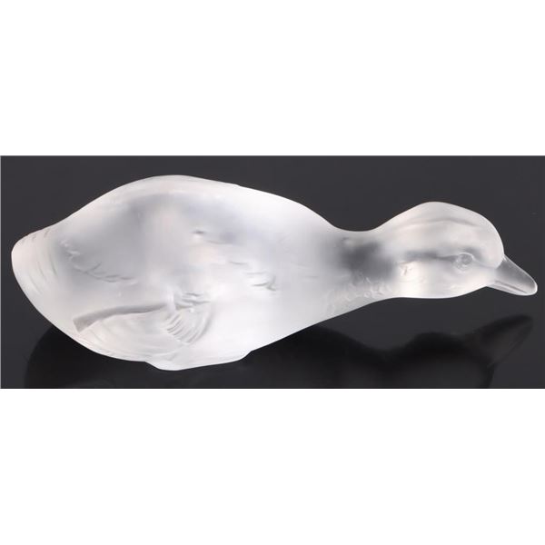 BACCARAT FRANCE CRYSTAL FROSTED SIGNED DUCK