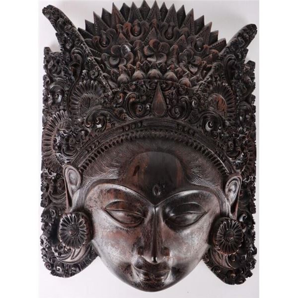 ANTIQUE BALINESE HAND-CARVED WOODEN MASK