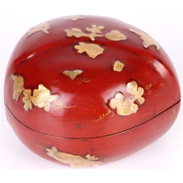 ASIAN MOTHER OF PEARL PEACH WOODEN BOX