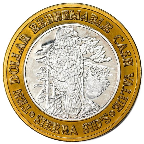 .999 Silver Sierra Sids Sparks, Nevada $10 Casino Limited Edition Gaming Token