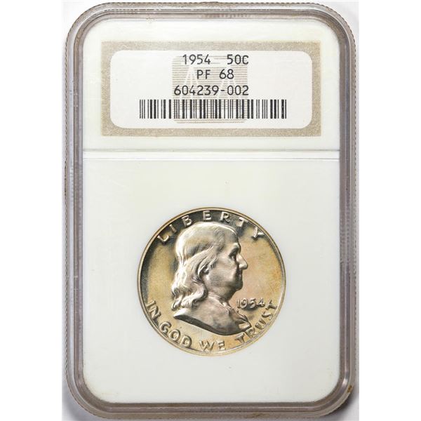 1954 Proof Franklin Half Dollar Coin NGC PF68