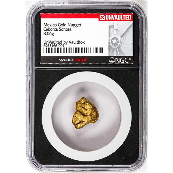 8.06 Gram Caborca Sonora Mexico Gold Nugget NGC Vaultbox Unvaulted