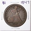 Image 1 : 1847 $1 Seated Liberty Silver Dollar Coin