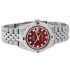 Image 3 : Rolex Mens Stainless Steel Red Ruby and Diamond Datejust Wristwatch