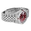 Image 4 : Rolex Mens Stainless Steel Red Ruby and Diamond Datejust Wristwatch