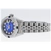 Image 7 : Rolex Ladies Stainless Steel Blue Vignette Sapphire and Diamond Datejust Wristwatch
